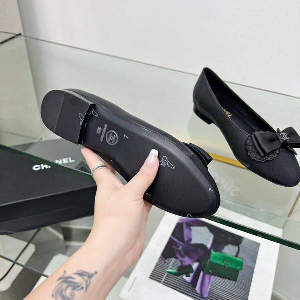 Ballerine CC in pelle di agnello nera