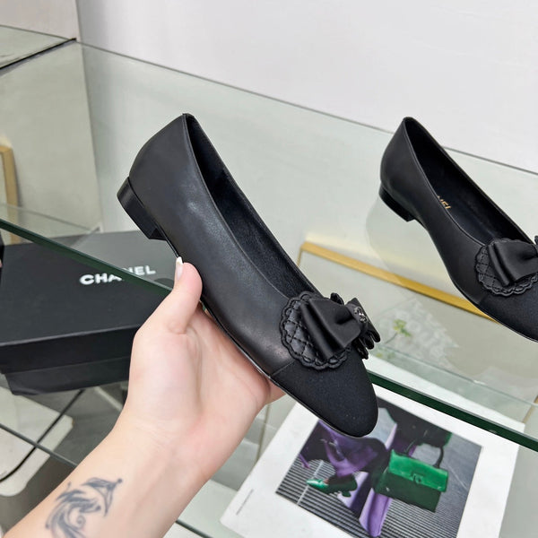 Ballerine CC in pelle di agnello nera