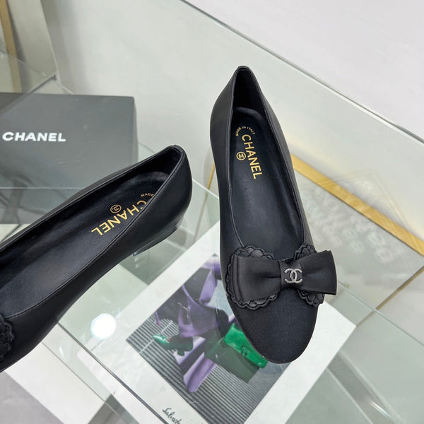 Ballerine CC in pelle di agnello nera