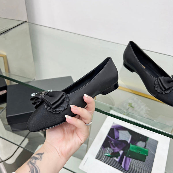 Ballerine CC in pelle di agnello nera