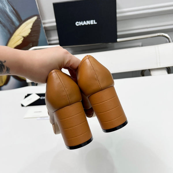 CC Platform Loafers 70mm Brown Sheepskin 459436