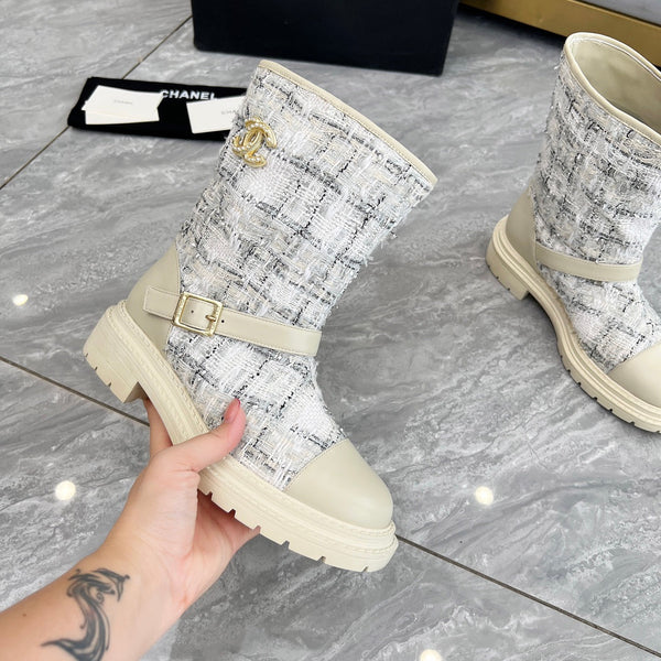 CC 25 ankle boots ivory tweed mix sheepskin 459499