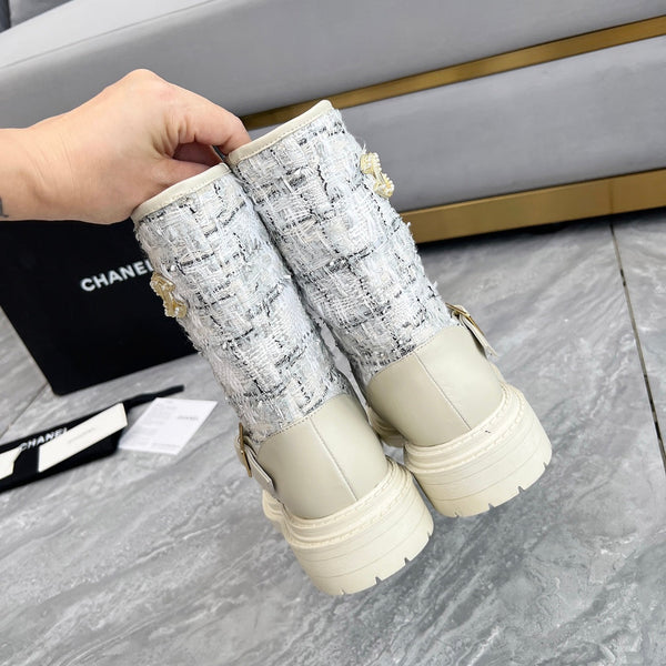 CC 25 ankle boots ivory tweed mix sheepskin 459499