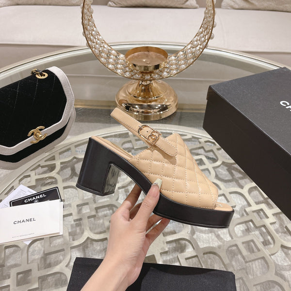 platform sandal 85 beige quilted calfskin