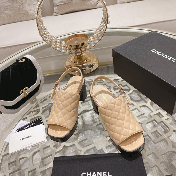 platform sandal 85 beige quilted calfskin