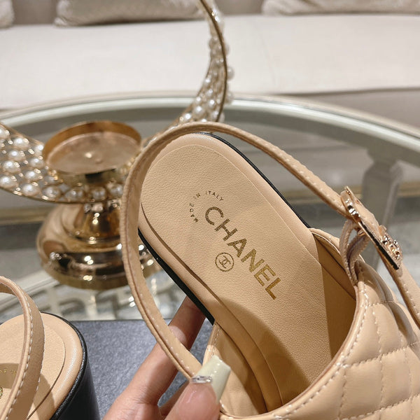 platform sandal 85 beige quilted calfskin