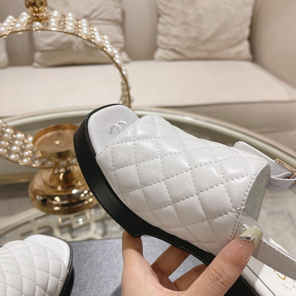 platform sandal 85 white quilted calfskin