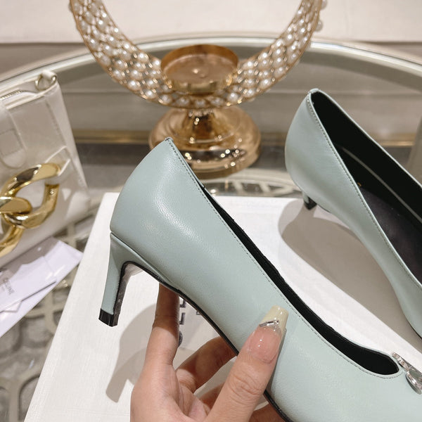 HIGH-HEELS 5 CM IN POWDER BLUE CALFSKIN