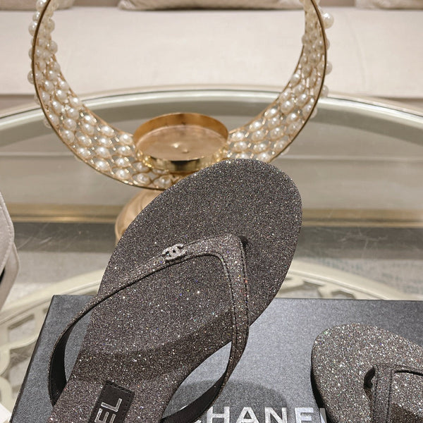 cc thongs grey silver cotton silk