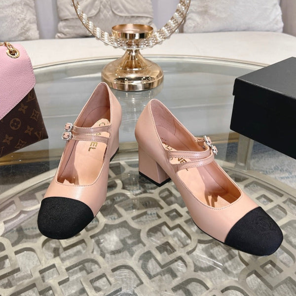 mary jane 60 doppia fibbia pelle di vitello beige grosgrain nero