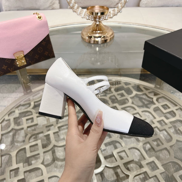 mary janes 60 double buckle white calfskin black grosgrain