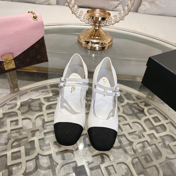 mary janes 60 double buckle white calfskin black grosgrain