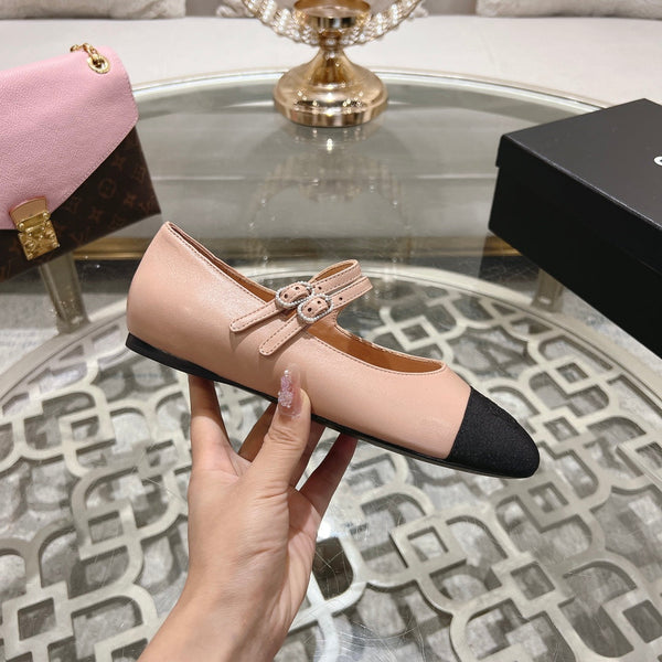 mary janes double buckle beige calfskin black grosgrain