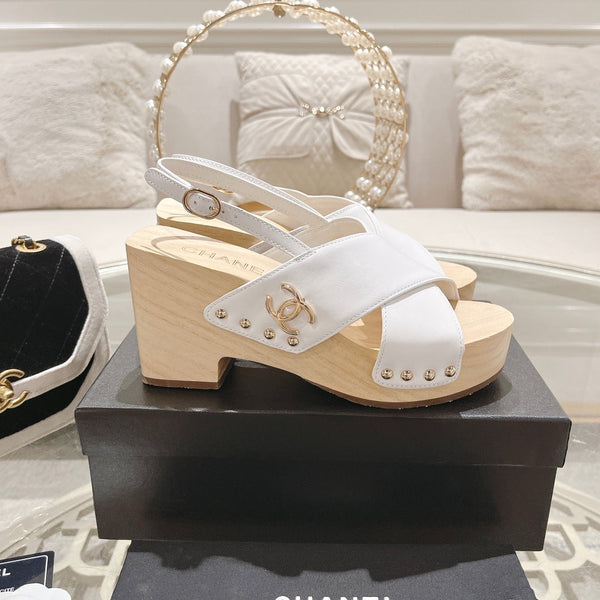 platform sandal 90 cross white calfskin