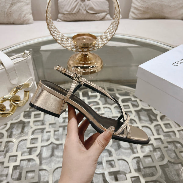 HIGH SANDAL 45MM IN GOLD LAMBSKIN