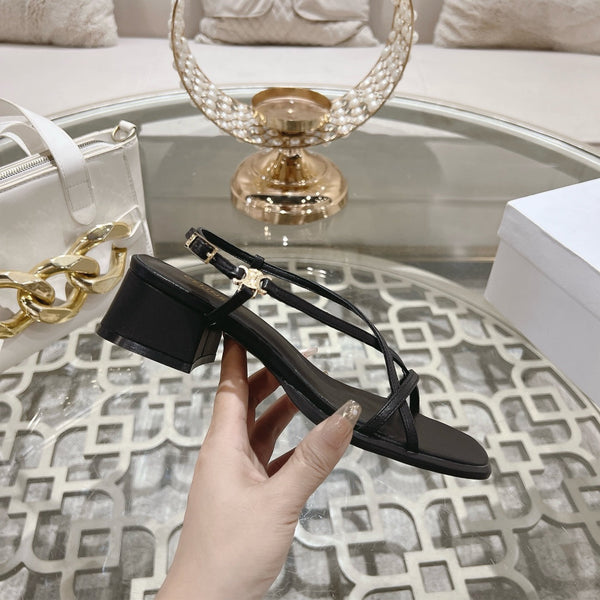 HIGH SANDAL 45MM IN BLACK LAMBSKIN