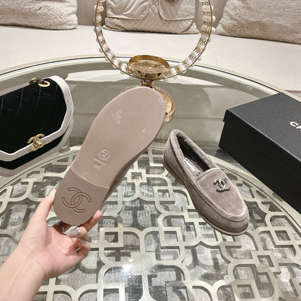 CC 25A Mocassino in pelle scamosciata Sherpa grigia