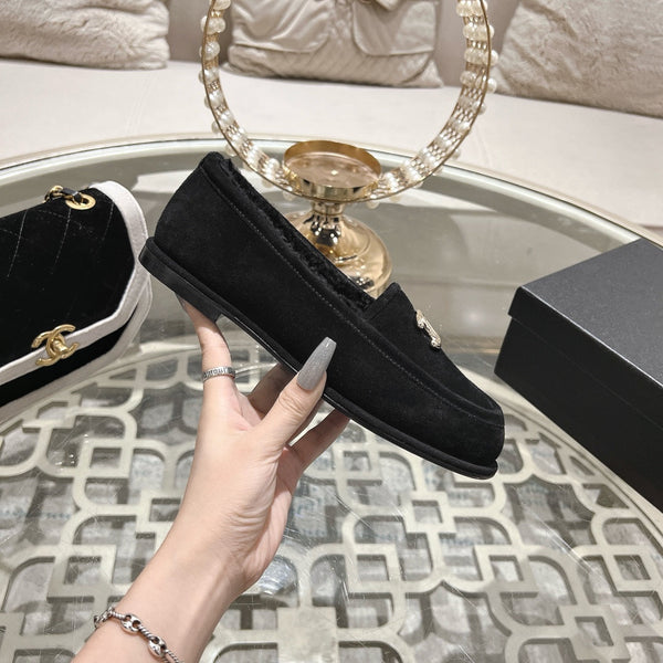 Mocassino CC 25A in pelle scamosciata Sherpa nera