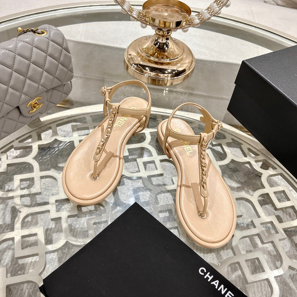 CC 2024 thong sandal beige lambskin 189953