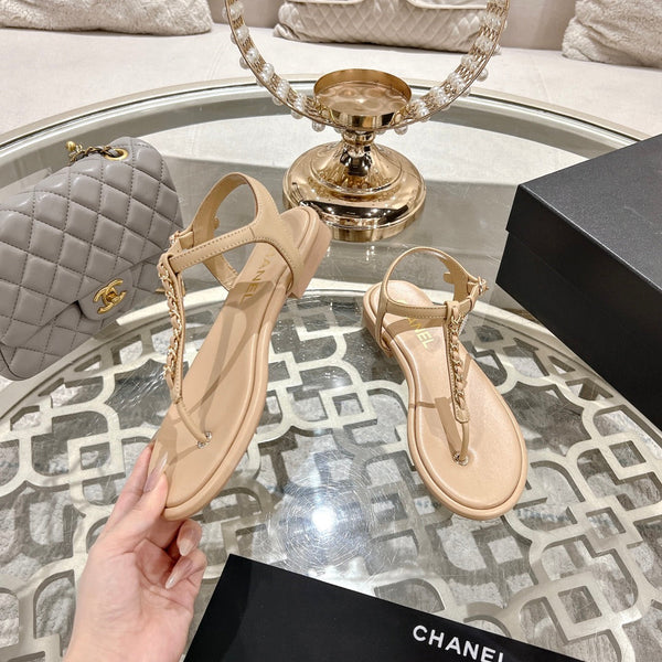 CC 2024 thong sandal beige lambskin 189953