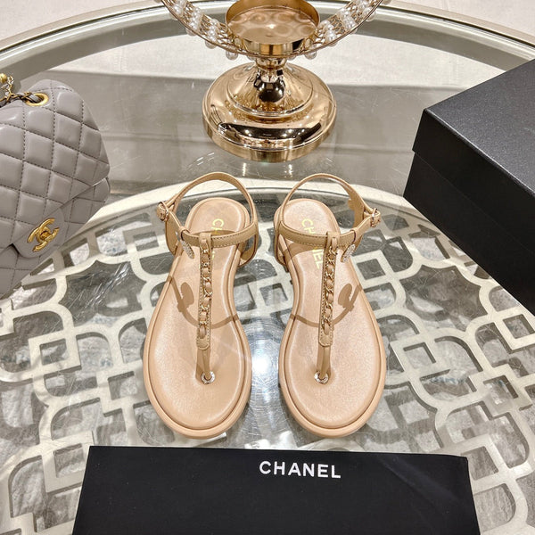 CC 2024 thong sandal beige lambskin 189953