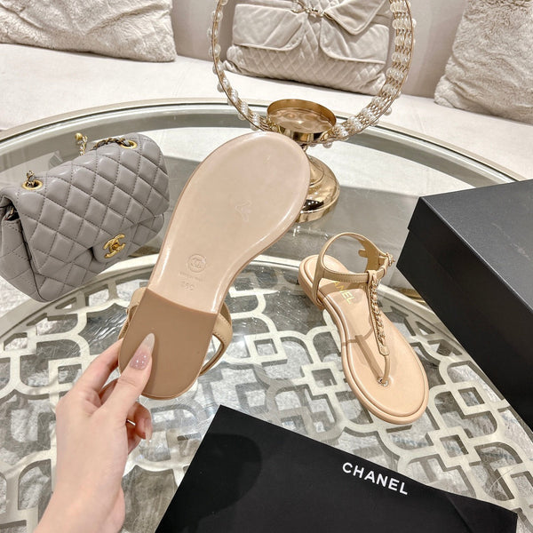 CC 2024 thong sandal beige lambskin 189953