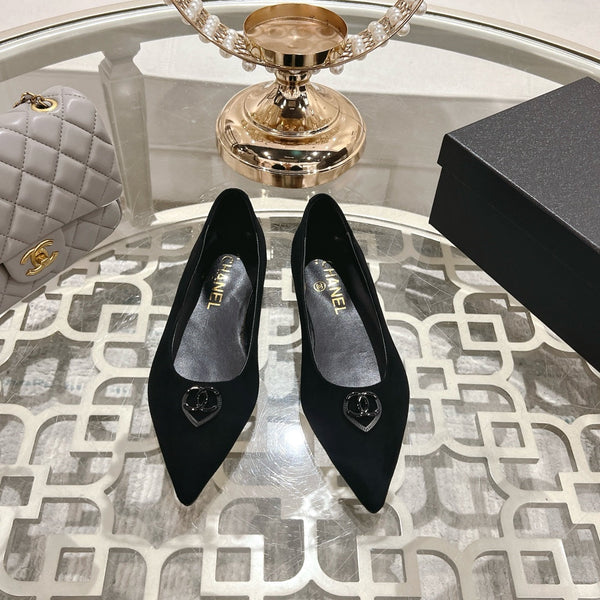 CC 25C Ballet Flats Black Suede 213337