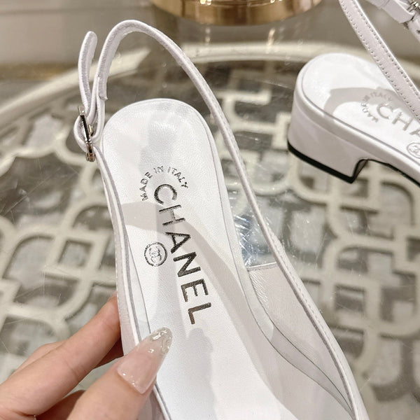 CC 25ss Slingbacks 35mm White Lambskin & Sheepskin 432605