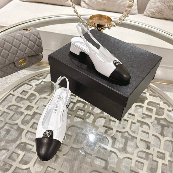 CC 25ss Slingbacks 35mm White Lambskin & Sheepskin 432605