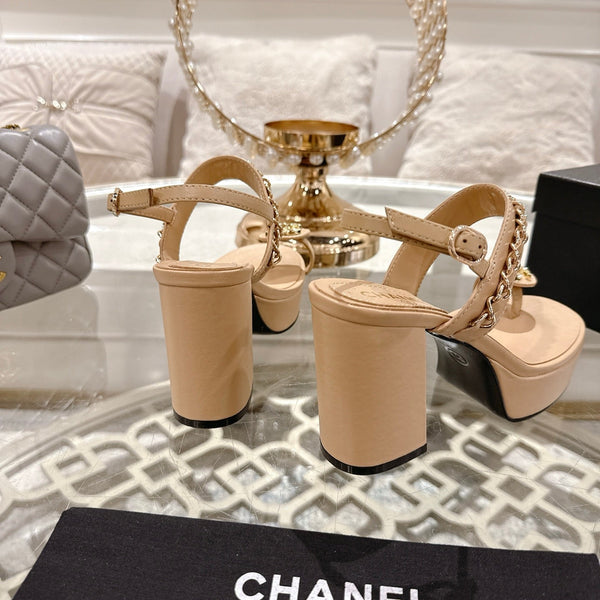 CC 25 Sandal Platform Heels Nude Lambskin 268973