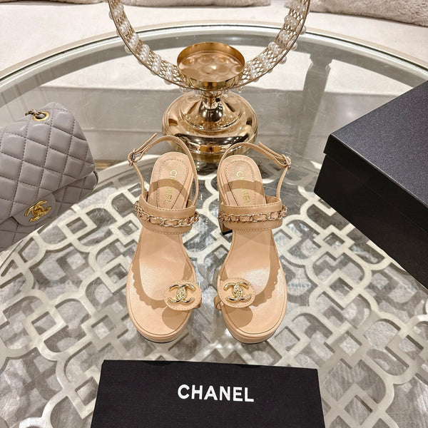 CC 25 Sandal Platform Heels Nude Lambskin 268973
