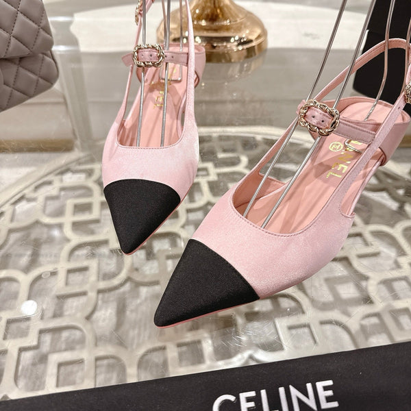 CC 25 Slingback Heel Pink Pastel Silk and Sheepskin 268922