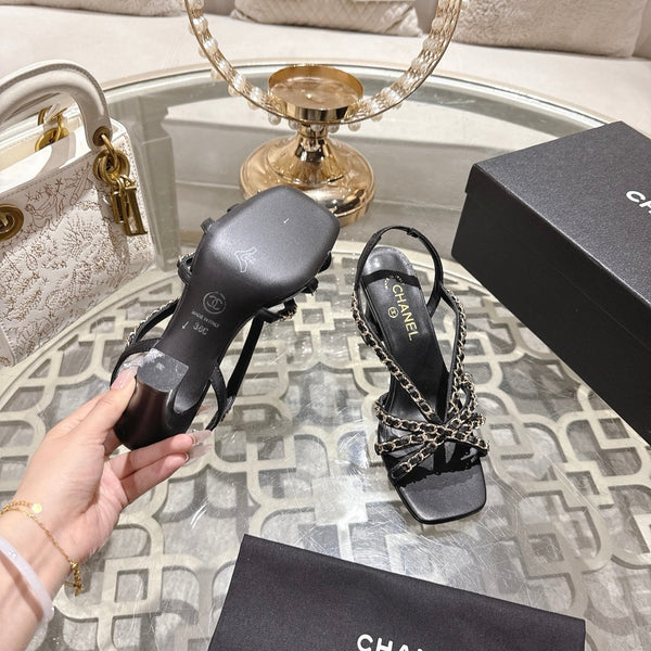 CC AW26 RTW Sandal 7cm Black Lambskin 736095