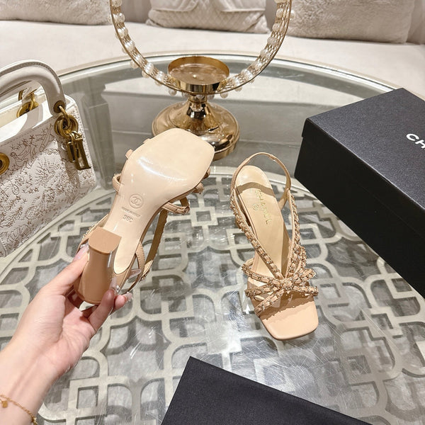 CC AW26 RTW Sandal 7cm Beige Lambskin 736096