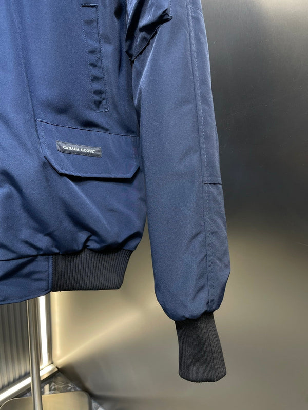 C. Goose Bomber Jacket Navy Blue Polyester 0034