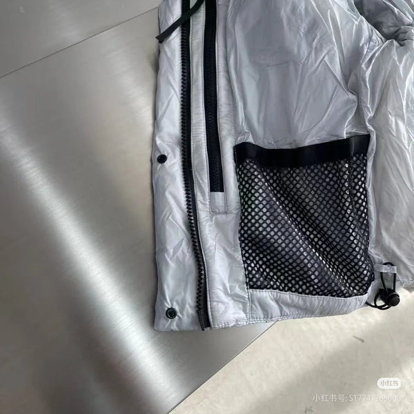 C. Goose Jacket Grey White Polyester 0047