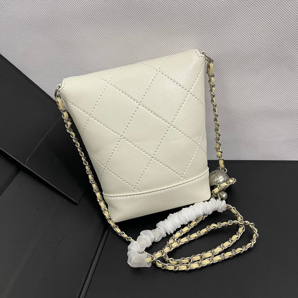 CC Phone Holder Bag 17cm Ivory Lambskin