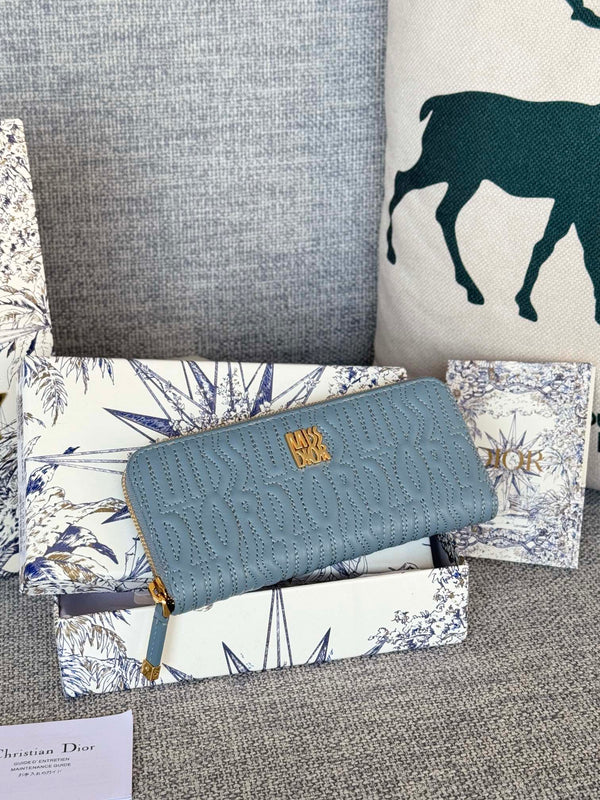 CD Miss Dior Freesia Zipper Wallet Lambskin GHW