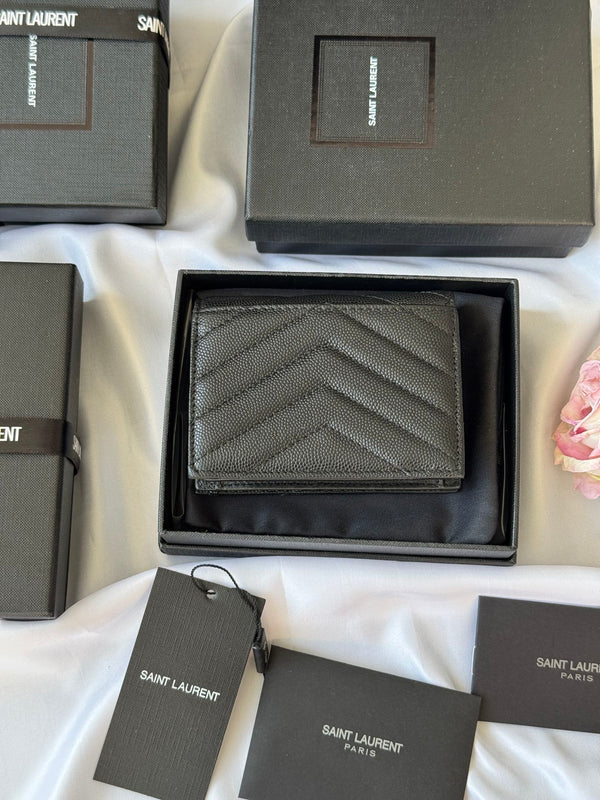 YSL Wallet Black Cowhide 240570