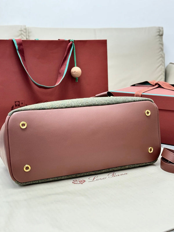 LP Needle Handbag 40.5 Muted Pink Tweed Calfskin 282253