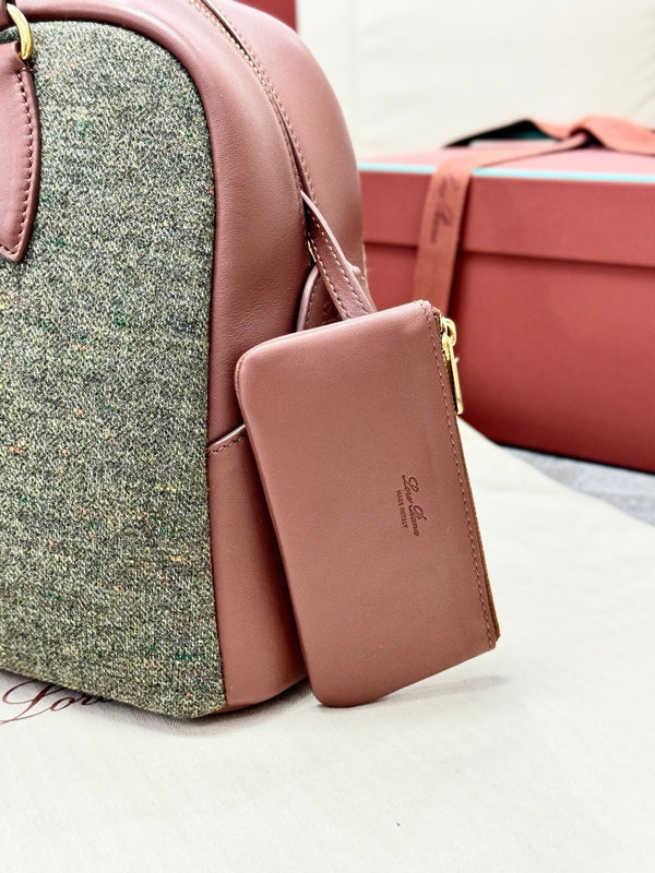 LP Needle Handbag 40.5 Muted Pink Tweed Calfskin 282253