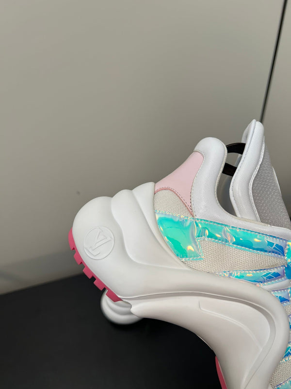 LV Archlight Sneaker 50mm White Mix Pink Fabric