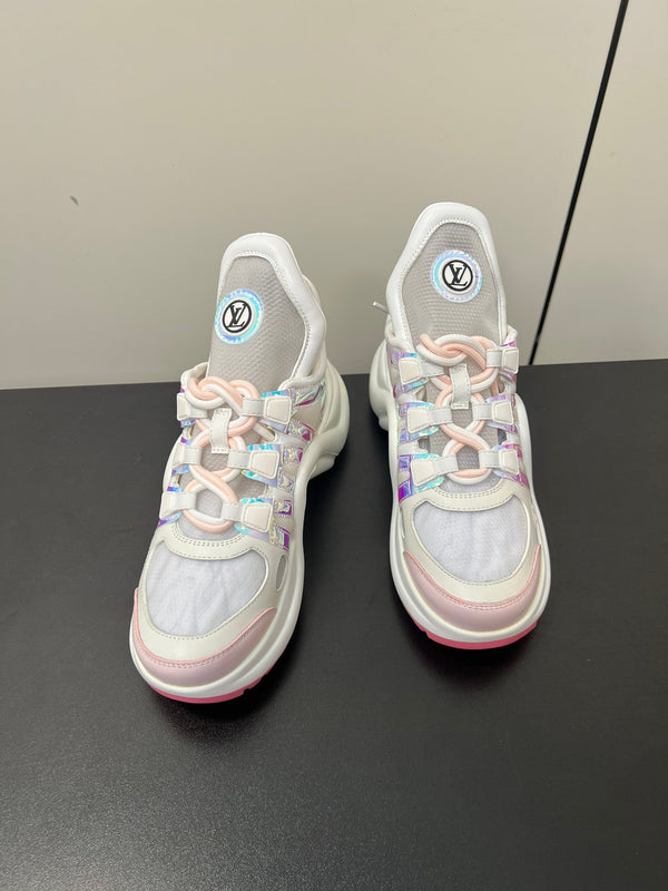 LV Archlight Sneaker 50mm White Mix Pink Fabric