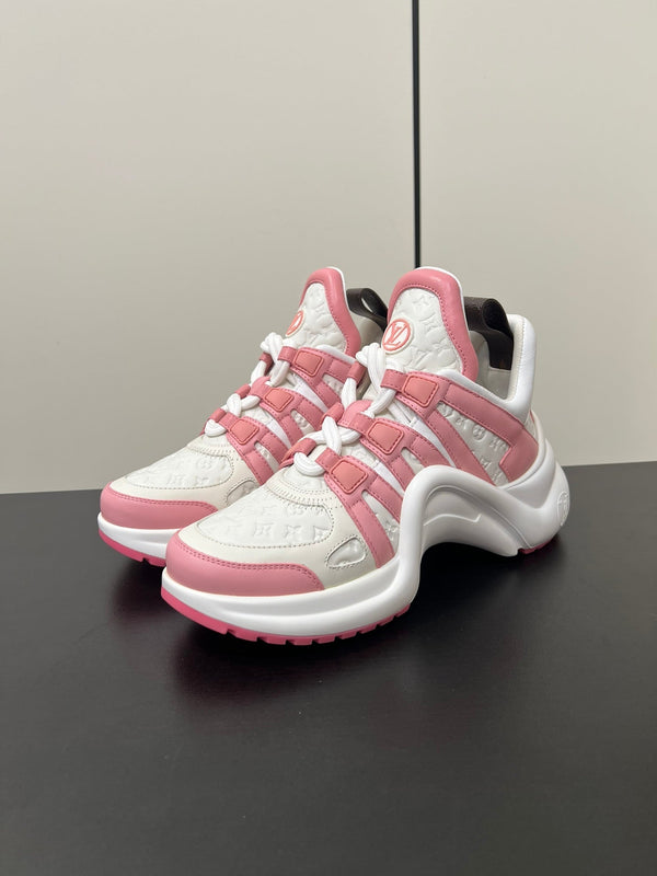LV Archlight Sneaker 50mm White Mix Pink Monogram Cowhide