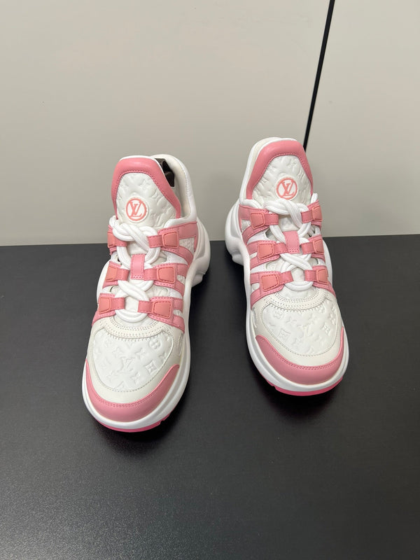 LV Archlight Sneaker 50mm White Mix Pink Monogram Cowhide
