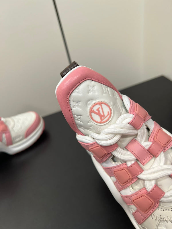 LV Archlight Sneaker 50mm White Mix Pink Monogram Cowhide