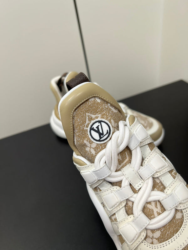 LV Archlight Sneaker 50mm White Mix Khaki Monogram Jacquard Fabric