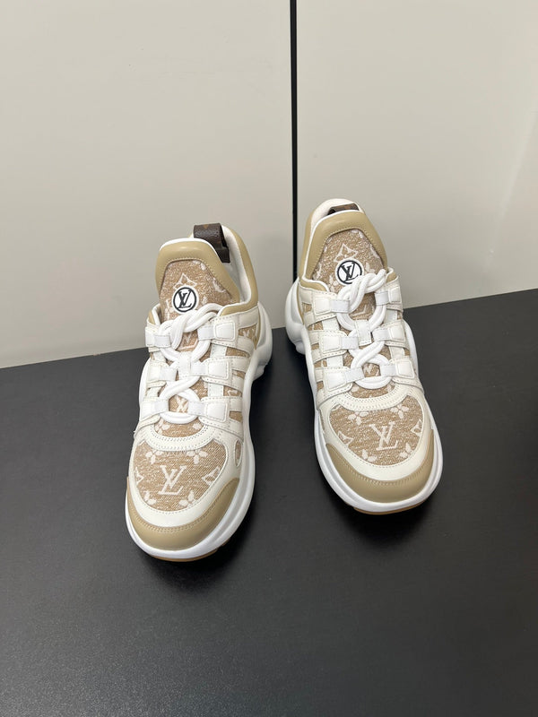 LV Archlight Sneaker 50mm White Mix Khaki Monogram Jacquard Fabric