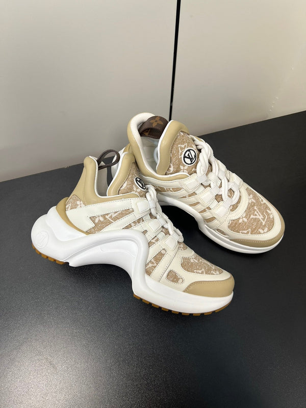LV Archlight Sneaker 50mm White Mix Khaki Monogram Jacquard Fabric