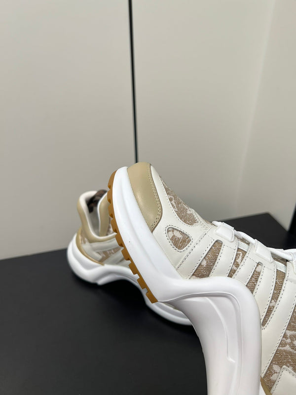 LV Archlight Sneaker 50mm White Mix Khaki Monogram Jacquard Fabric